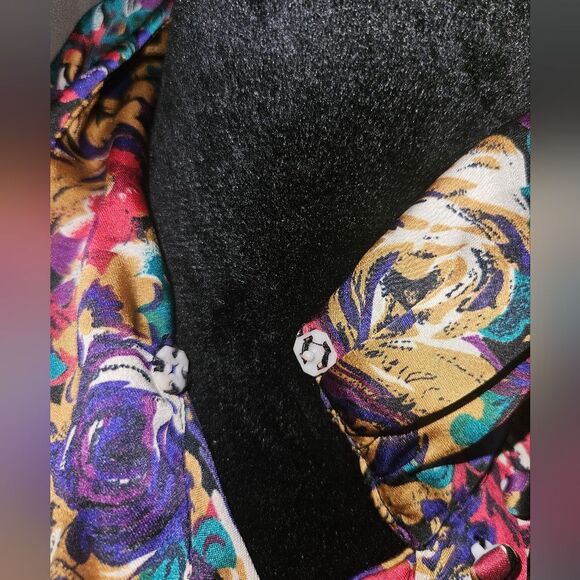 Vintage Christie &Jill Floral Abstract Print Long Sleeve Button-up Blouse Size 6 - Picture 6 of 13